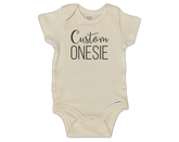 Custom Beige Short Sleeve Onesie